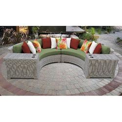 Coast 4 Piece Outdoor Wicker Patio Furniture Set 04c in Cilantro - TK Classics Coast-04C-Cilantro