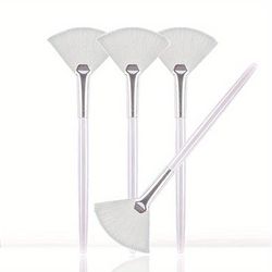 TEMU 4pcs Soft Fan Brushes For - Peel Masks And Essential - Includes Applicator Brushes And Cosmetic Cream Tools