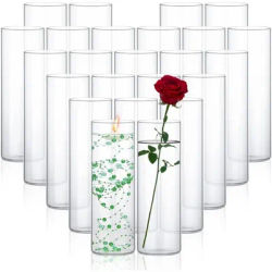 24 Pack Glass Cylinder Vases Clear Flower Vase Floating Candle Holders Centerpiece Vases for Wedding