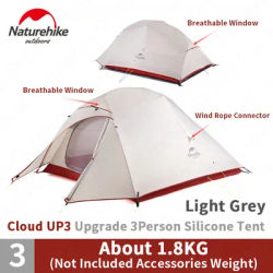 Natureifa-Tente de camping Cloud Up 3 randonnée en plein air plage ombrage étanche portable