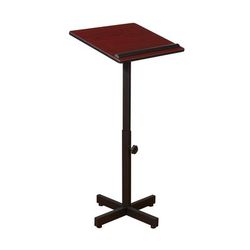 National Public Seating 70-MY Portable Lectern w/ Mahogany Laminate Top & Black Steel Frame - 20" x 18 1/4" x 44", Brown