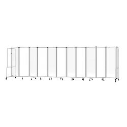 National Public Seating RDG6-11CA 256"L Portable Room Divider w/ 11 Clear Acrylic Panels & Gray Frame - 6'H