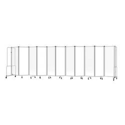 National Public Seating RDG6-11CA 256"L Portable Room Divider w/ 11 Clear Acrylic Panels & Gray Frame - 6'H