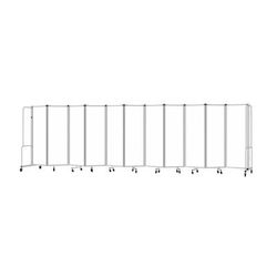 National Public Seating RDG6-11WB 256"L Portable Room Divider w/ 11 Whiteboard Panels & Gray Frame - 6'H