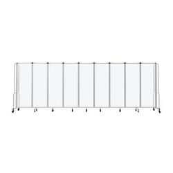 National Public Seating RDG6-9FA 210"L Portable Room Divider w/ 9 Frosted Acrylic Panels & Gray Frame - 6'H, Clear