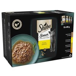 12x85g Gravy Poultry Selection Sauce Collection Pouches Sheba Wet Cat Food