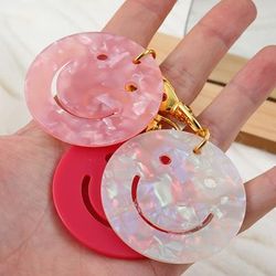 3 Pcs Acrylic Smile Face Keychain Pendant Bag Purse Ornament Pendant Accessories