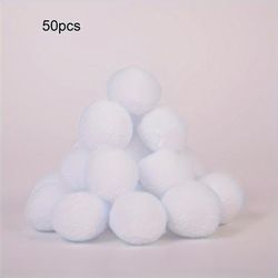 TEMU 50pcs Indoor Snowballs For Kids, Indoor Snowball Fight Set, Snowballs For Kids Indoor&outdoor, Realistic White Snowball Snow Decorations, Winter Family Games Ball Christmas Simulation Snowball Toy