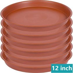 6 Packs, 12 Inch Plant Saucer, Heavy Duty Plastic Plant Saucer 12 Inch Round, Plant Tray For Pots, Flower Saucers For Indoors, Bird Bath Bowls, Trays For Planter 6"/8"/10"//12" (terracotta)