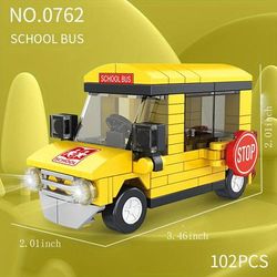 TEMU City Car Building Blocks Children's Educational Assembled Toys Gift For Boys, As Gift