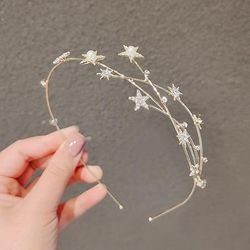 Metal Rhinestone Star Headband For Women Hair Accessories Hair Hoop Hairbands Party Head Band Girls Fashion Headwear