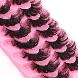 7 Pairs 3d Faux Mink Lashes Russian Volume Fluffy Natural False Eyelashes Thick Dramatic Faux Mink Eyelashes