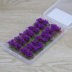 TEMU 14 Pcs Diy Miniature Colorful Flower Cluster Self Adhesive Flower Vegetation Groups Static Grass For Train Landscape Railroad Scenery Sand Military Layout Model Miniature Bases And Dioramas