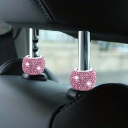 TEMU 1pc Car Headrest Decoration Ring Rhinestone Car Interior Supplies Car Headrest Decoration Ring For Women