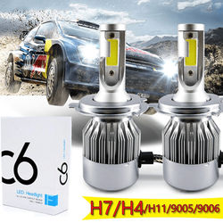 Upgraded 2pcs Led H7 H4 Car Headlights C6 Light Bulbs H8 H9 H11 Led Lamp 6000k 8000k 9005 9006 Automobiles Headlamp