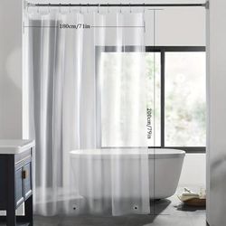 1pc Clear Shower Curtain, Polyester Shower Liner, Waterproof Shower Curtain Liner, With Magnet Without Hook Decorate The Bathroom