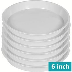 6 Pack Of 12 Inch Plant Saucer, Heavy Duty Plastic Plant Saucer 12 Inch Round, Plant Tray For Pots, Flower Saucers For Indoors, Bird Bath Bowls, Trays For Planter 6"/8"/10"//12" (white)