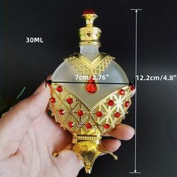 1pc Empty Bottle 12ml 30ml Refillable Vintage Jeweled Decorative Crystal Perfume Vials Travel Essentials