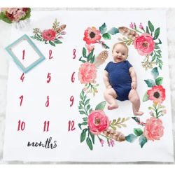 Baby mensile Milestone coperta neonate ragazzi foto puntelli spara sfondo personalizzato fiore
