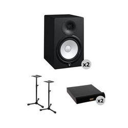 Yamaha HS8 Powered Studio Monitors with Stands and Isolation Pads Kit HS8