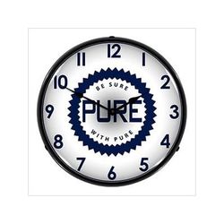 Collectable Sign and Clock Pure Oil Backlit Wall Clock