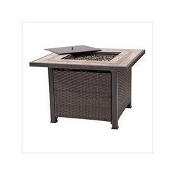 Sunjoy Group 38-Inch Propane Fire Pit Table with Ceramic Tile Tabletop and Lava Rocks