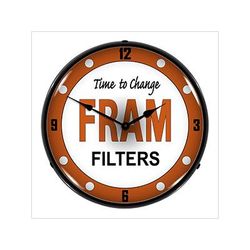 Collectable Sign and Clock FRAM Filters Backlit Wall Clock
