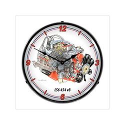 Collectable Sign and Clock LS6 454 V8 Engine Backlit Wall Clock