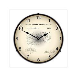 Collectable Sign and Clock 2012 Ferrari Formula One Racing Patent Blueprint Backlit Wall Clock