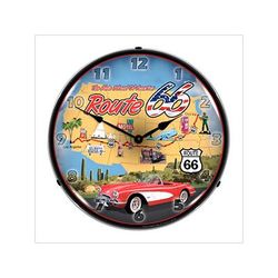 Collectable Sign and Clock Route 66 USA Backlit Wall Clock