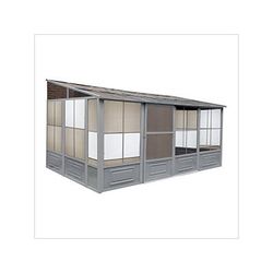 Gazebo Penguin 10 ft. x 16 ft. Florence Solarium with Polycarbonate Roof (Slate Gray)
