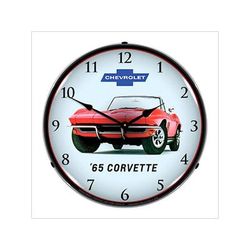 Collectable Sign and Clock 1965 Corvette Convertible Backlit Wall Clock