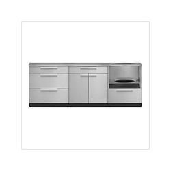 NewAge Outdoor Kitchens Stainless Steel 4-Piece Outdoor Kitchen Set with Countertops and Covers