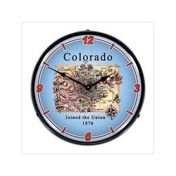 Collectable Sign and Clock State of Colorado Backlit Wall Clock