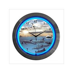Neonetics 15-Inch Dolphins at Sea Neon Clock