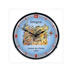 Collectable Sign and Clock State of Oregon Backlit Wall Clock