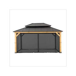 Sunjoy Group Replacement Mosquito Netting for 12 x 16 Wood-Framed Gazebos (Black)