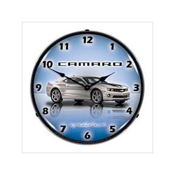 Collectable Sign and Clock Camaro G5 Silver Ice Backlit Wall Clock