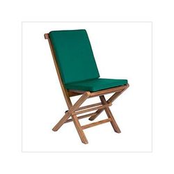 All Things Cedar Folding Chair Set with Green Cushions