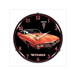 Collectable Sign and Clock 1969 Pontiac Firebird Backlit Wall Clock