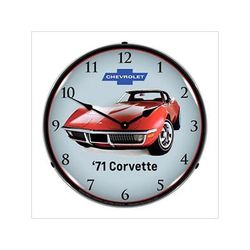 Collectable Sign and Clock 1971 Corvette Backlit Wall Clock