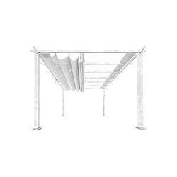 Paragon Outdoor 11 x 11 ft. Soft Top Aluminum Pergola (White Frame / Off White Canopy)