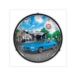 Collectable Sign and Clock 1971 GTO Gulf Backlit Wall Clock