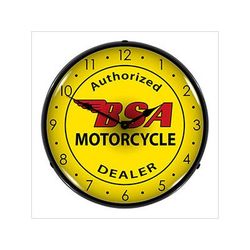 Collectable Sign and Clock BSA Motorcycle Backlit Wall Clock