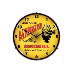 Collectable Sign and Clock Aermotor Windmill Backlit Wall Clock