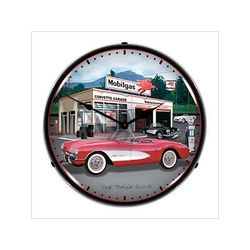 Collectable Sign and Clock 1957 Corvette Backlit Wall Clock