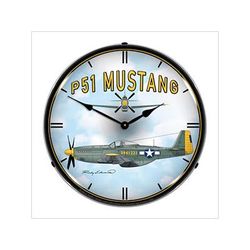 Collectable Sign and Clock P51 Mustang Backlit Wall Clock