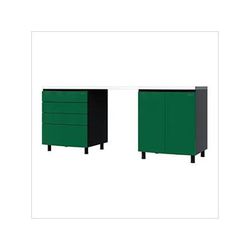 Contur Cabinet 7.5' Premium Racing Green Garage Cabinet System with Stainless Steel Tops