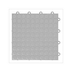 GearTile Coin Pattern 12 x 12-Inch Silver Garage Floor Tile (48 Pack)