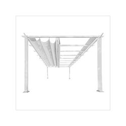Paragon Outdoor 11 x 16 ft. Florence Soft Top Aluminum Pergola (White Frame / Off White Canopy)